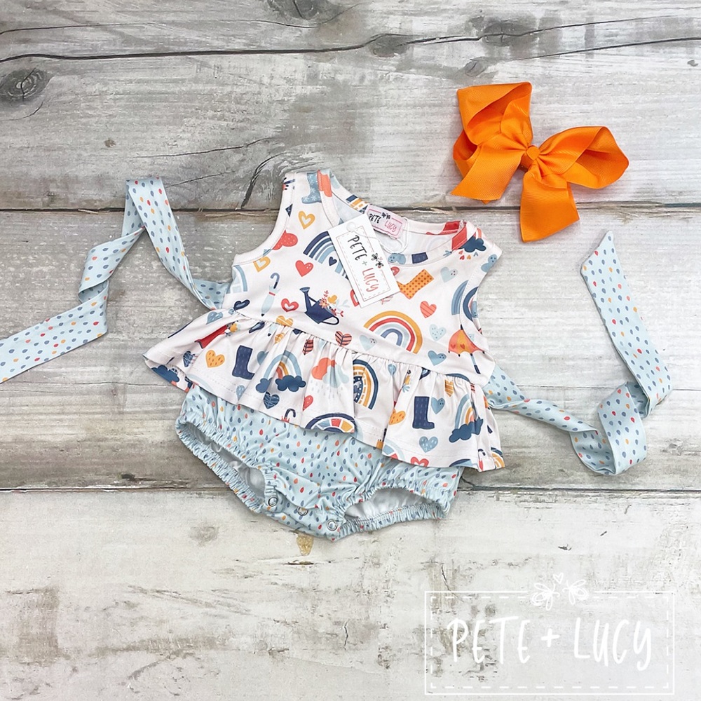 Pete+Lucy rainbow romper
